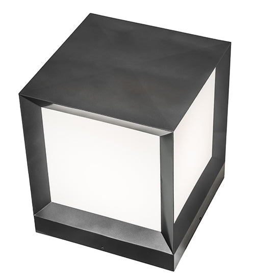 Meyda Lighting Cubism 23" Silver Metallic Outdoor Pier Mount Light With White Statuario Idalight Shade