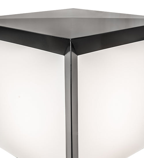 Meyda Lighting Cubism 23" Silver Metallic Outdoor Pier Mount Light With White Statuario Idalight Shade