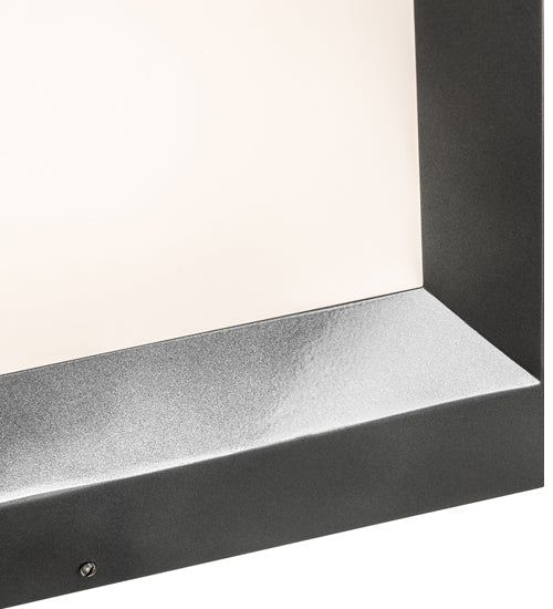 Meyda Lighting Cubism 23" Silver Metallic Outdoor Pier Mount Light With White Statuario Idalight Shade