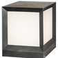 Meyda Lighting Cubism 23" Silver Metallic Outdoor Pier Mount Light With White Statuario Idalight Shade