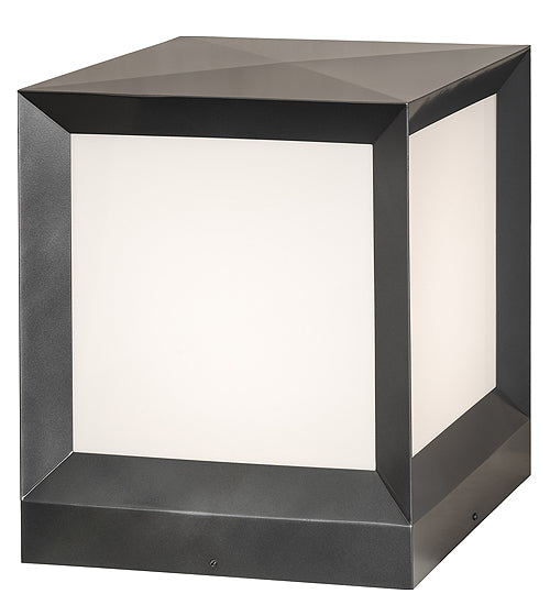 Meyda Lighting Cubism 23" Silver Metallic Outdoor Pier Mount Light With White Statuario Idalight Shade