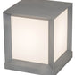 Meyda Lighting Cubism 23" Weatherable Silver Outdoor Pier Mount Light With White Statuario Idalight Shade Glass