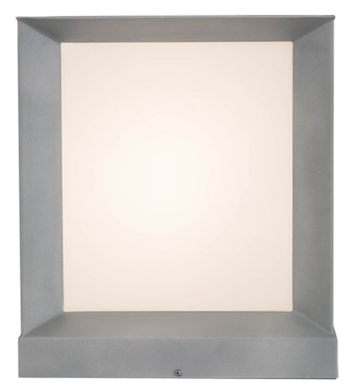 Meyda Lighting Cubism 23" Weatherable Silver Outdoor Pier Mount Light With White Statuario Idalight Shade Glass