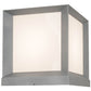 Meyda Lighting Cubism 23" Weatherable Silver Outdoor Pier Mount Light With White Statuario Idalight Shade Glass