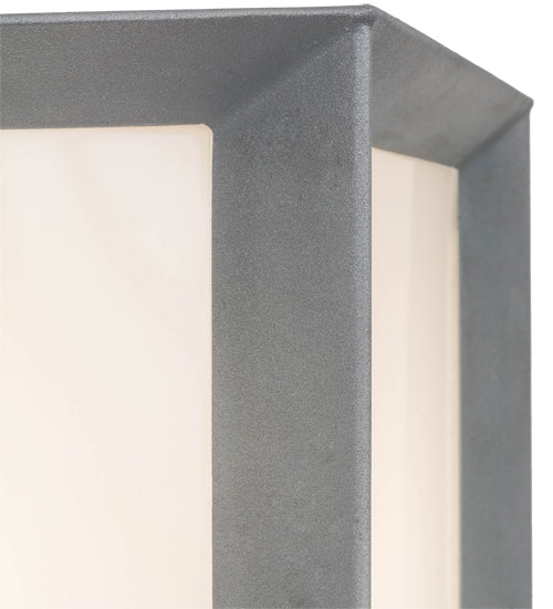 Meyda Lighting Cubism 23" Weatherable Silver Outdoor Pier Mount Light With White Statuario Idalight Shade Glass