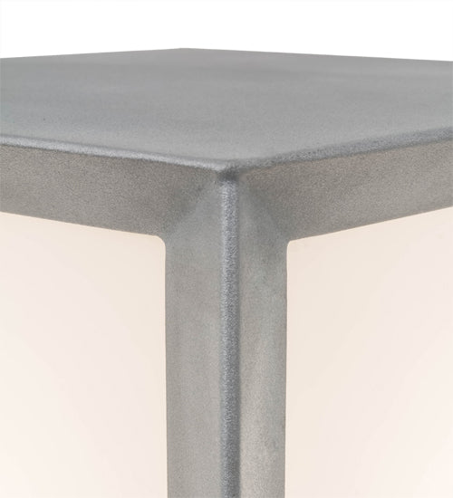 Meyda Lighting Cubism 23" Weatherable Silver Outdoor Pier Mount Light With White Statuario Idalight Shade Glass