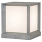Meyda Lighting Cubism 23" Weatherable Silver Outdoor Pier Mount Light With White Statuario Idalight Shade Glass