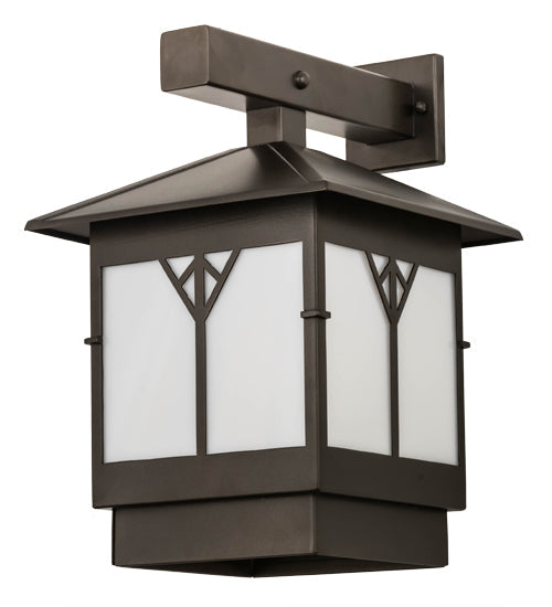 Meyda Lighting Cumberland 12" Bronze Hanging Wall Sconce With White Statuario Idalight Shade Glass