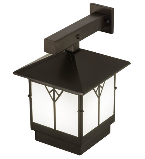 Meyda Lighting Cumberland 12" Bronze Hanging Wall Sconce With White Statuario Idalight Shade Glass