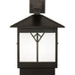 Meyda Lighting Cumberland 12" Bronze Hanging Wall Sconce With White Statuario Idalight Shade Glass