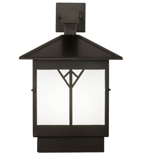 Meyda Lighting Cumberland 12" Bronze Hanging Wall Sconce With White Statuario Idalight Shade Glass