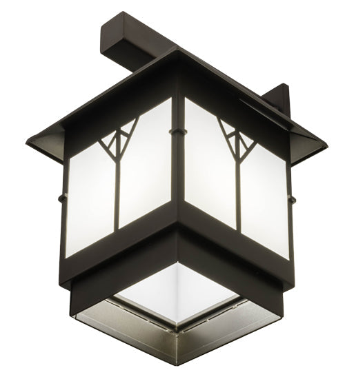 Meyda Lighting Cumberland 12" Bronze Hanging Wall Sconce With White Statuario Idalight Shade Glass