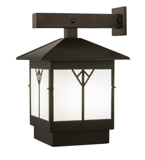 Meyda Lighting Cumberland 12" Bronze Hanging Wall Sconce With White Statuario Idalight Shade Glass