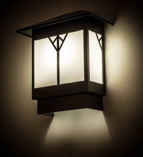 Meyda Lighting Cumberland 12" Bronze Wall Sconce With White Statuario Idalight Shade Glass