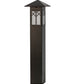 Meyda Lighting Cumberland 48"H x 17"W Exterior Oil Rubbed Bronze Bollard Outdoor Pier Mount Light With White Statuario Idalight Shade Glass