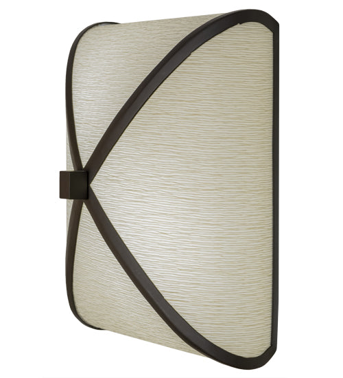 Meyda Lighting Cuscino 12" 2-Light LED Oil Rubbed Bronze Wall Sconce With White Fabric Shade