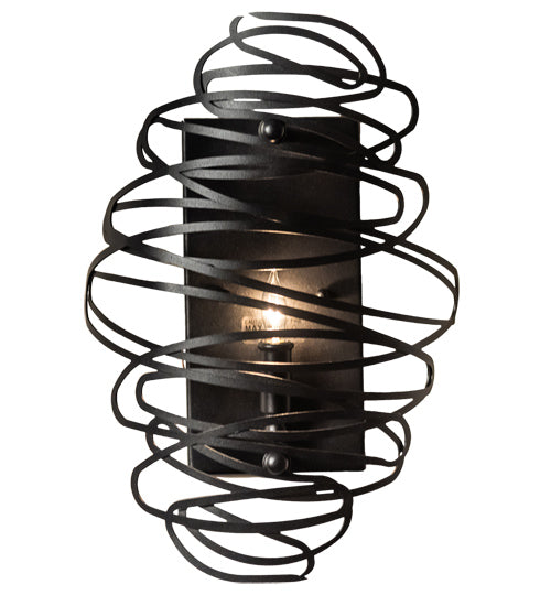 Meyda Lighting Cyclone 10" Textured Black Wall Sconce