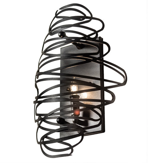 Meyda Lighting Cyclone 10" Textured Black Wall Sconce