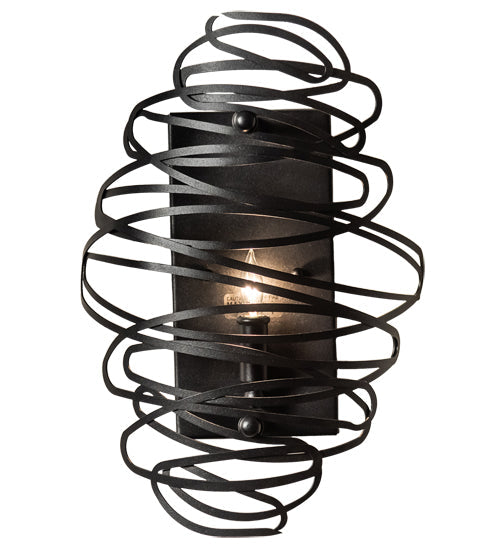 Meyda Lighting Cyclone 10" Textured Black Wall Sconce