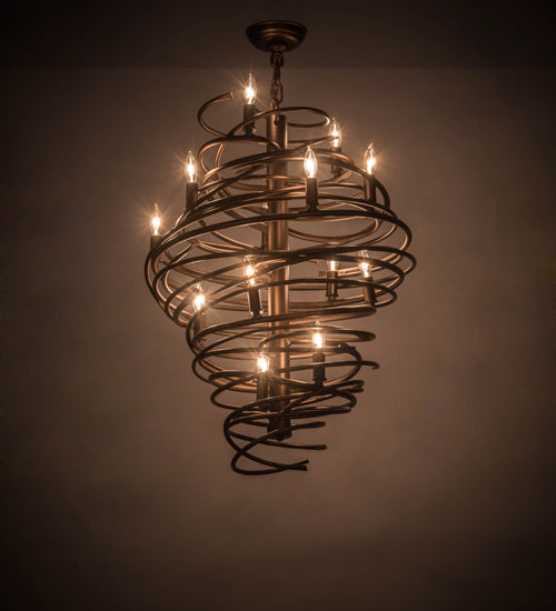 Meyda Lighting Cyclone 20" 13-Light Mahogany Bronze Chandelier