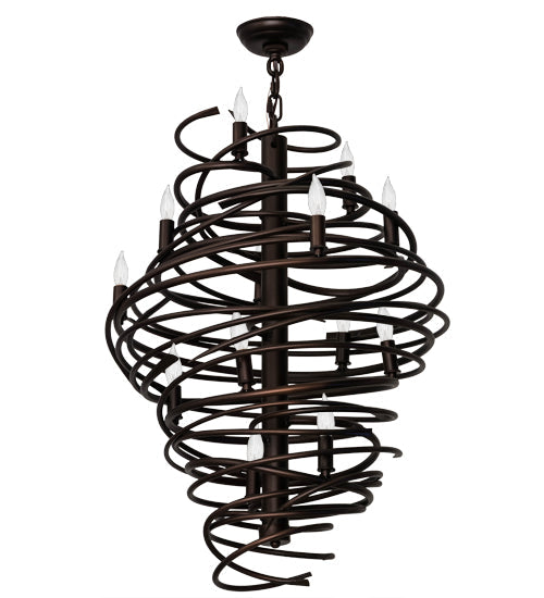 Meyda Lighting Cyclone 20" 13-Light Mahogany Bronze Chandelier