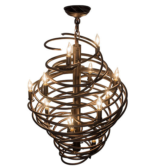 Meyda Lighting Cyclone 20" 13-Light Mahogany Bronze Chandelier
