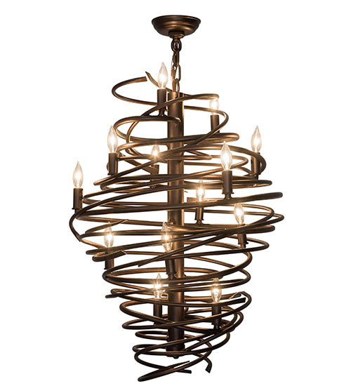 Meyda Lighting Cyclone 20" 13-Light Mahogany Bronze Chandelier