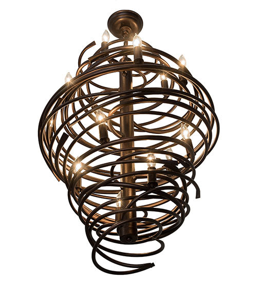 Meyda Lighting Cyclone 20" 13-Light Mahogany Bronze Chandelier