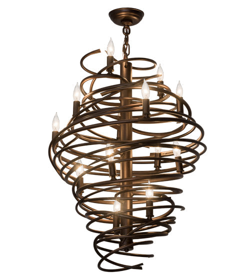 Meyda Lighting Cyclone 20" 13-Light Mahogany Bronze Chandelier