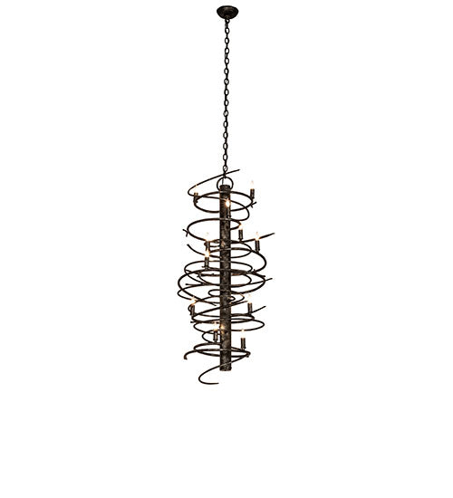 Meyda Lighting Cyclone 21" 12-Light Gunmetal Chandelier