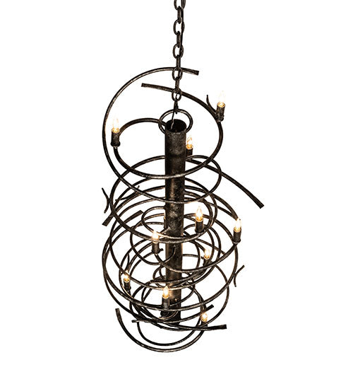 Meyda Lighting Cyclone 21" 12-Light Gunmetal Chandelier