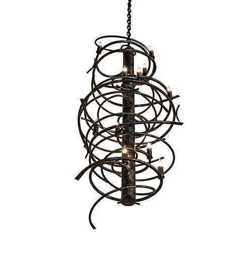 Meyda Lighting Cyclone 21" 12-Light Gunmetal Chandelier