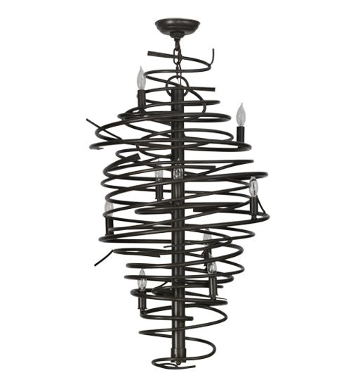 Meyda Lighting Cyclone 21" 9-Light Timeless Bronze Chandelier With Faux Candlelight