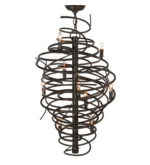 Meyda Lighting Cyclone 21" 9-Light Timeless Bronze Chandelier With Faux Candlelight
