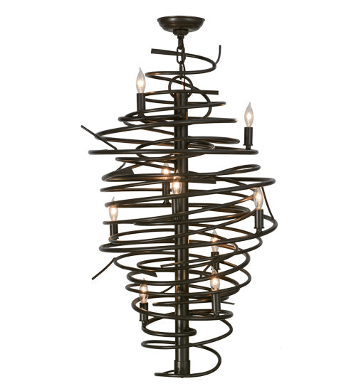 Meyda Lighting Cyclone 21" 9-Light Timeless Bronze Chandelier With Faux Candlelight