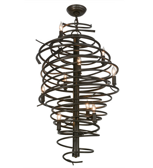Meyda Lighting Cyclone 21" 9-Light Timeless Bronze Chandelier With Faux Candlelight