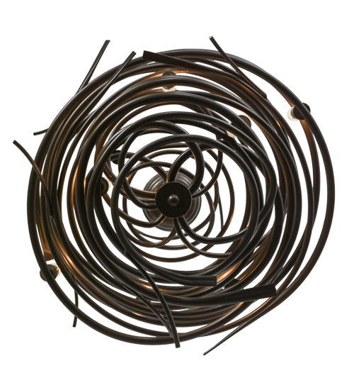 Meyda Lighting Cyclone 21" 9-Light Timeless Bronze Chandelier With Faux Candlelight