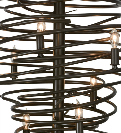 Meyda Lighting Cyclone 21" 9-Light Timeless Bronze Chandelier With Faux Candlelight