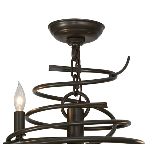 Meyda Lighting Cyclone 21" 9-Light Timeless Bronze Chandelier With Faux Candlelight