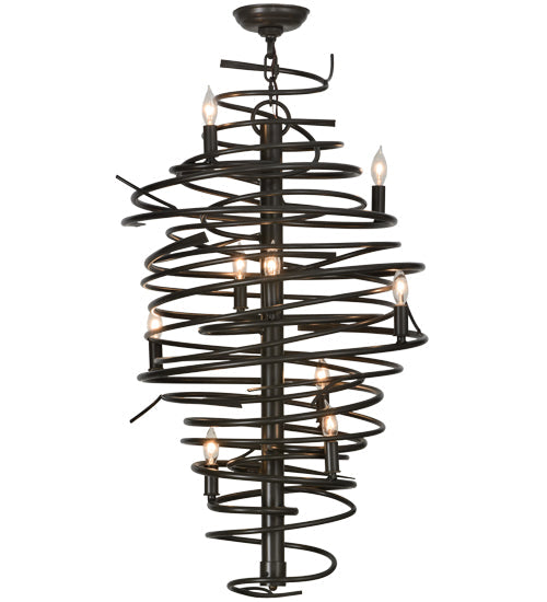 Meyda Lighting Cyclone 21" 9-Light Timeless Bronze Chandelier With Faux Candlelight