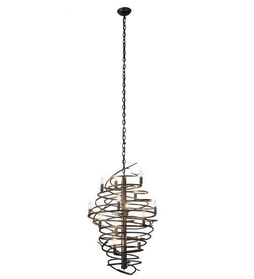 Meyda Lighting Cyclone 24" 13-Light Pewter Chandelier