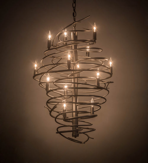 Meyda Lighting Cyclone 24" 13-Light Pewter Chandelier