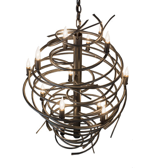 Meyda Lighting Cyclone 24" 13-Light Pewter Chandelier