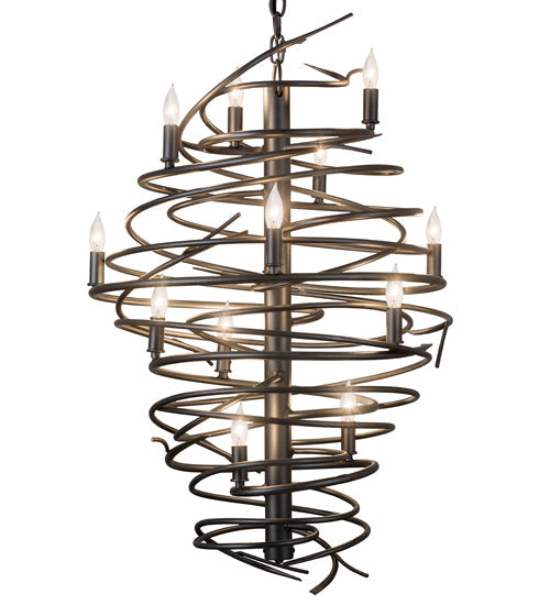 Meyda Lighting Cyclone 24" 13-Light Pewter Chandelier