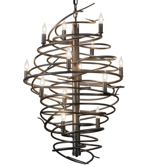 Meyda Lighting Cyclone 24" 13-Light Pewter Chandelier