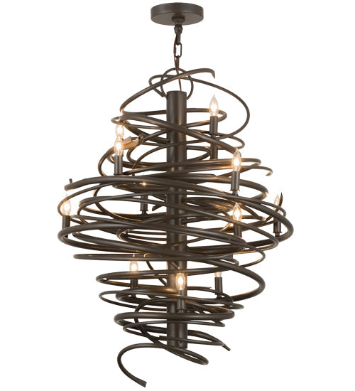 Meyda Lighting Cyclone 28" 12-Light Timeless Bronze Chandelier