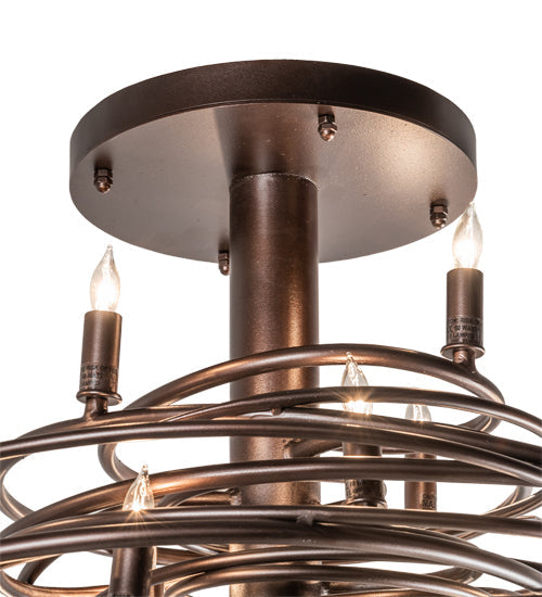 Meyda Lighting Cyclone 36" 15-Light Mahogany Bronze Chandelier