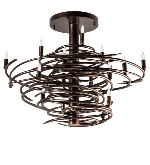 Meyda Lighting Cyclone 36" 15-Light Mahogany Bronze Chandelier