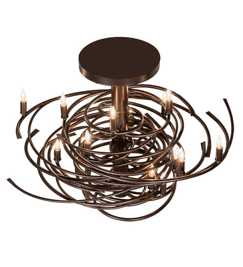 Meyda Lighting Cyclone 36" 15-Light Mahogany Bronze Chandelier