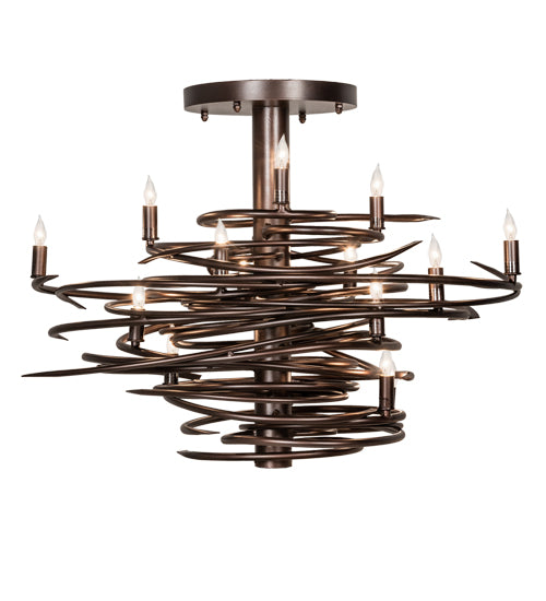 Meyda Lighting Cyclone 36" 15-Light Mahogany Bronze Chandelier